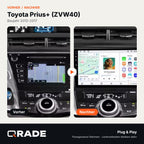TOYOTA Prius Plus V Alpha 2012-2017 – Autoradio mit Wireless CarPlay & Android Auto (Rahmen braun)