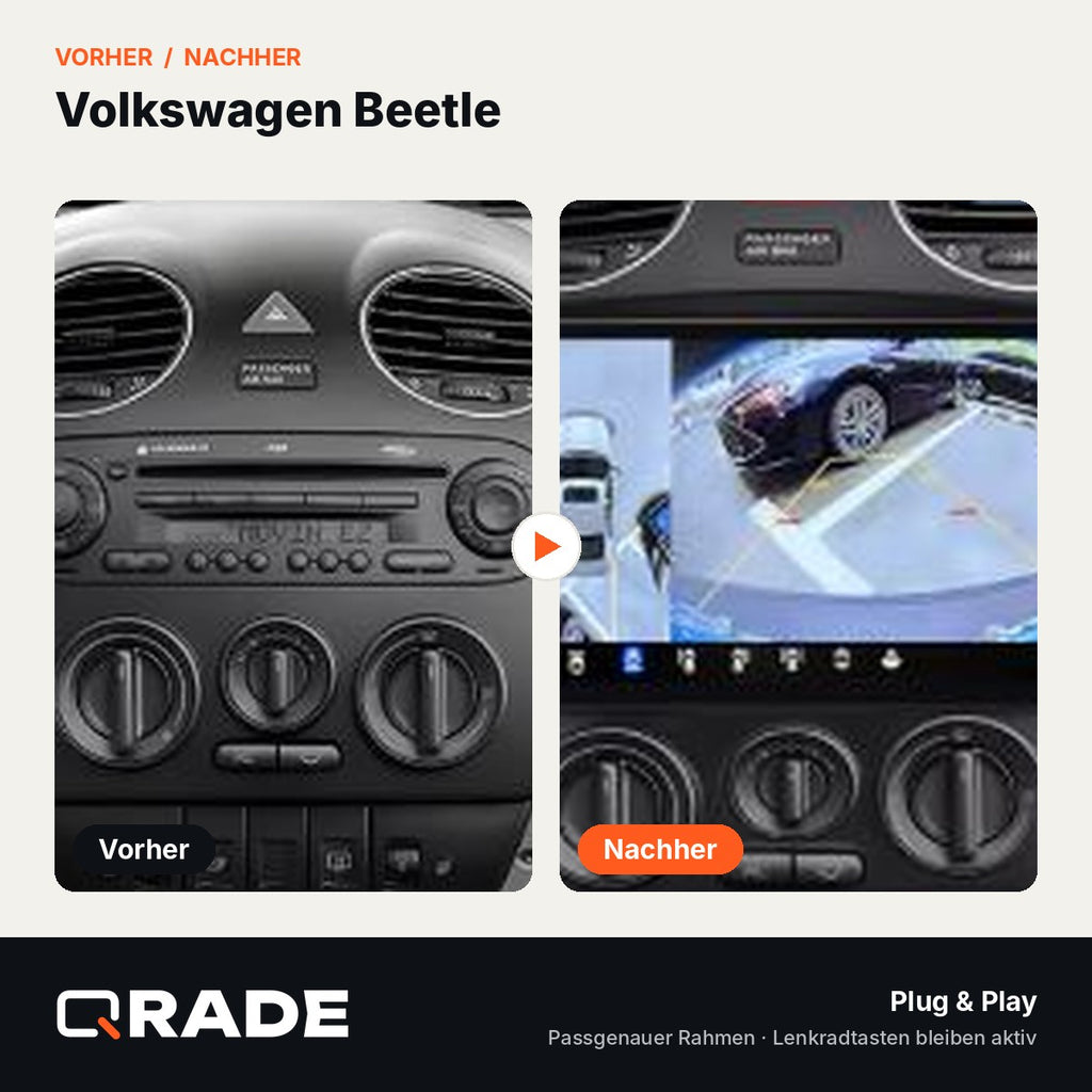 Volkswagen Beetle 2000-2010 – Autoradio mit Wireless CarPlay & Android Auto