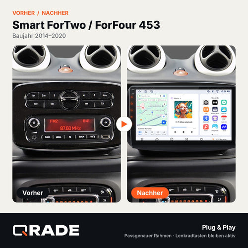 453 without OEM SCREEN – Autoradio mit Wireless CarPlay & Android Auto