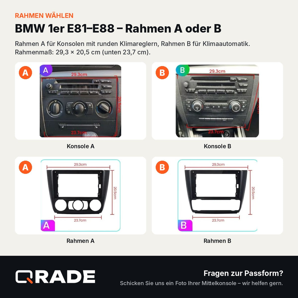 BMW 1-Series 1 Series E88 E82 E81 E87 2004-2011 – Autoradio mit Wireless CarPlay & Android Auto (Rahmen BMW1S-GP)