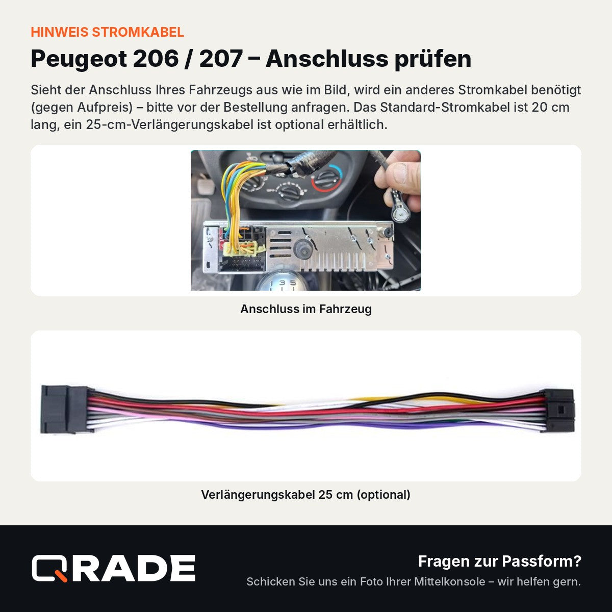 Peugeot 206 2001-2008 – Autoradio mit Wireless CarPlay & Android Auto (Rahmen PEUGEOT206 （B）)