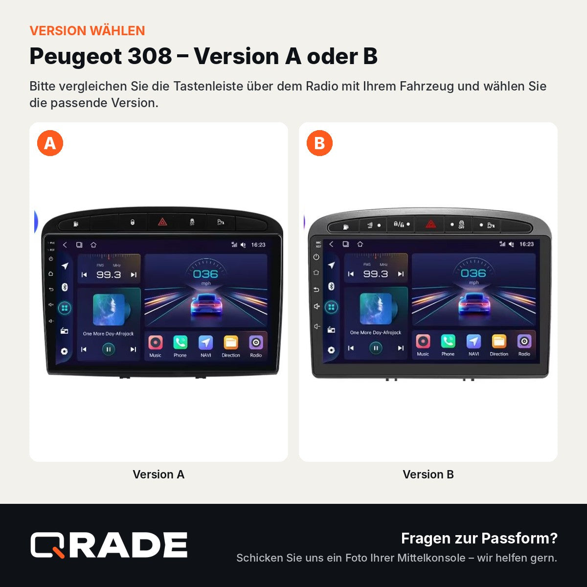 Peugeot 308 2007-2013 – Autoradio mit Wireless CarPlay & Android Auto