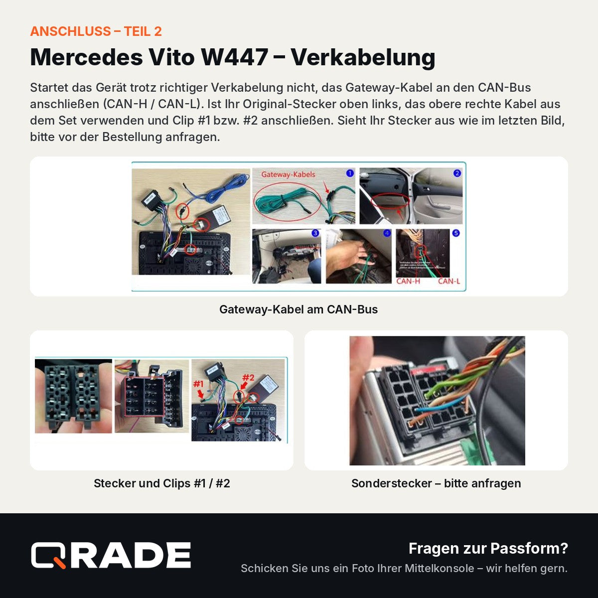 Mercedes Benz Vito W447 2014-2021 – Autoradio mit Wireless CarPlay & Android Auto