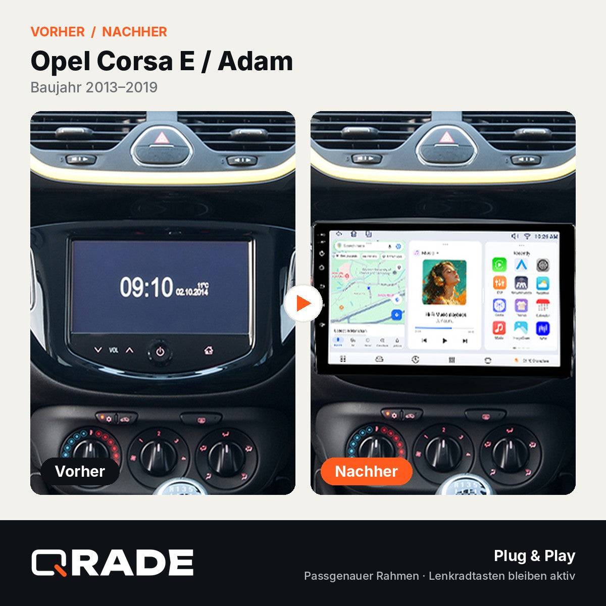 Opel ADAM 2013-2016 – Autoradio mit Wireless CarPlay & Android Auto
