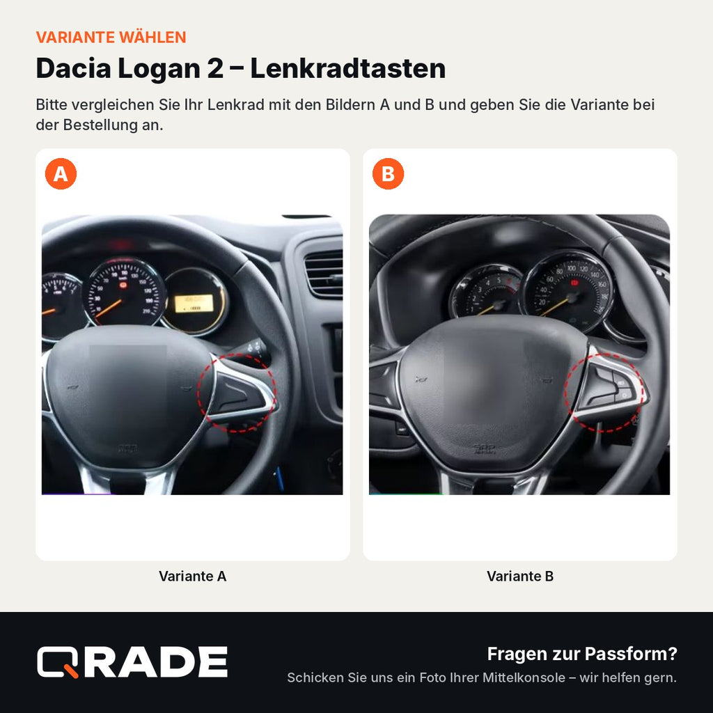 Renault Logan 2 Sandero 2014-2019 – Autoradio mit Wireless CarPlay & Android Auto (Rahmen Logan149-Y-GP （B）)