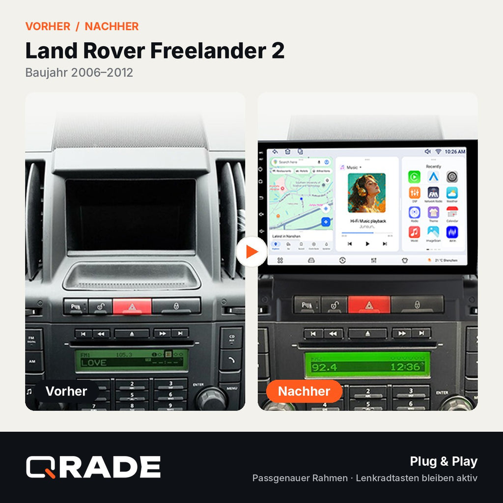 Land Rover Freelander 2 2006-2012 – Autoradio mit Wireless CarPlay & Android Auto