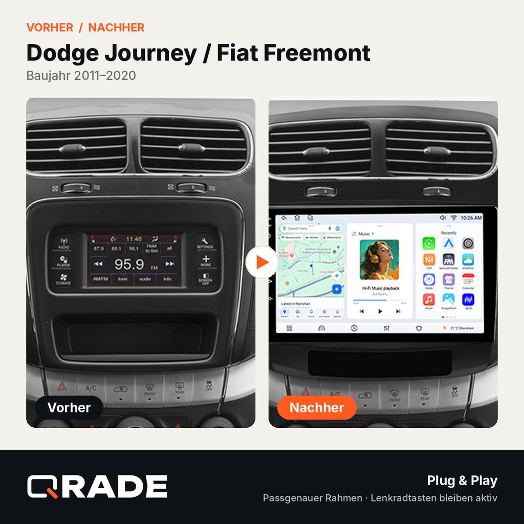 Fiat Freemont 2012-2020 – Autoradio mit Wireless CarPlay & Android Auto