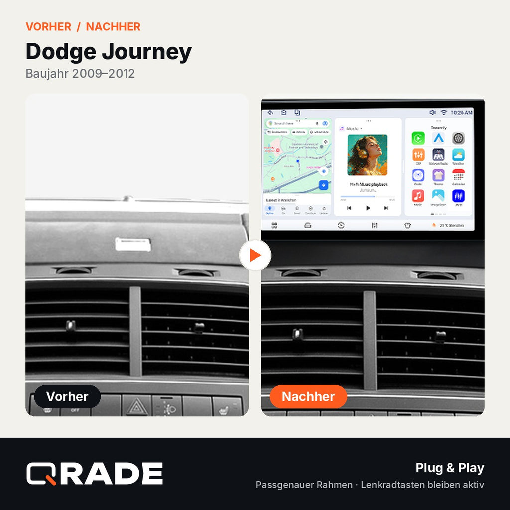 Dodge Journey 2009-2012 – Autoradio mit Wireless CarPlay & Android Auto