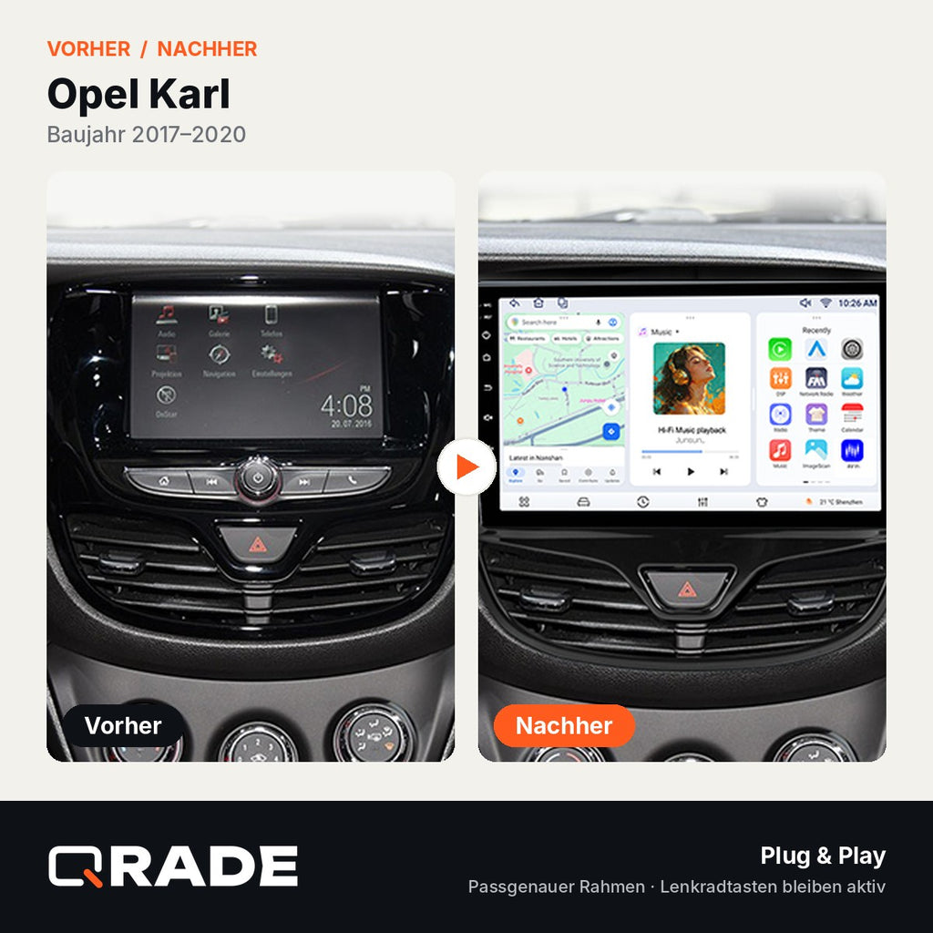 Opel Karl 2017-2020 – Autoradio mit Wireless CarPlay & Android Auto
