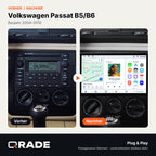 PASSAT B5/ B6 2004-2010 – Autoradio mit Wireless CarPlay & Android Auto (Rahmen PASSAT410-B)