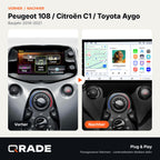Toyota Aygo 2015/Citroen C1 2020/Peugeot 108 – Autoradio mit Wireless CarPlay & Android Auto