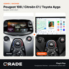 Toyota Aygo Peugeot 108 B40 2014-2021 AUTO AC – Autoradio mit Wireless CarPlay & Android Auto
