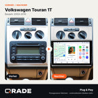 Volkswagen VW Touran 1 2003-2010 – Autoradio mit Wireless CarPlay & Android Auto (Rahmen Touran0310-ZD)