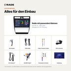 Lieferumfang: Audi A6 C5 (1997–2004) – Qrade Autoradio mit Rahmen und Kabelsatz
