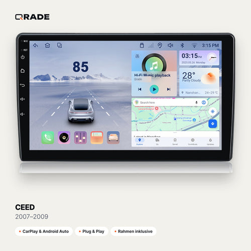 CEED 2007–2009 – Autoradio mit Wireless CarPlay & Android Auto