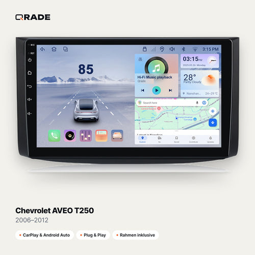 Chevrolet AVEO T250 2006–2012 – Autoradio mit Wireless CarPlay & Android Auto