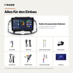 Lieferumfang: Chevrolet Captiva (2011–2016) – Qrade Autoradio mit Rahmen und Kabelsatz