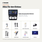 Lieferumfang: Citroën C4 B7 (2011–2018) – Qrade Autoradio mit Rahmen und Kabelsatz