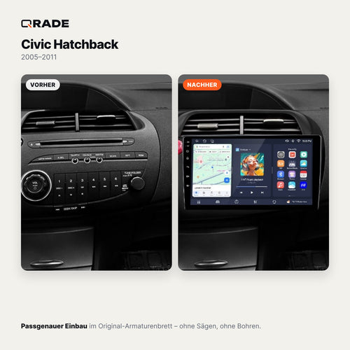 Civic Hatchback 2005-2011 – Autoradio mit Wireless CarPlay & Android Auto