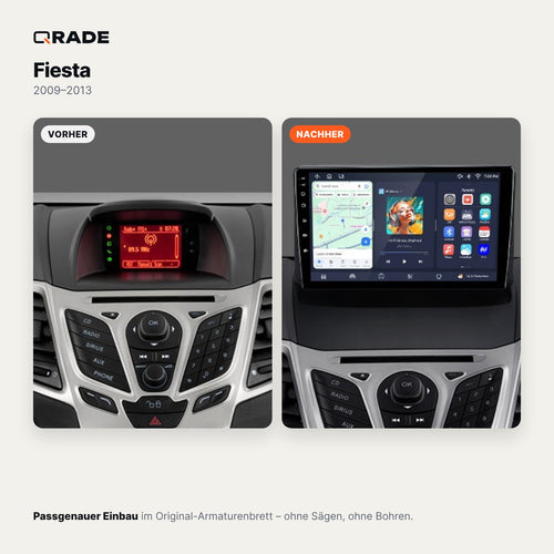 Ford Fiesta (2009–2013) – Autoradio mit Wireless CarPlay & Android Auto (Rahmen Carnival913)