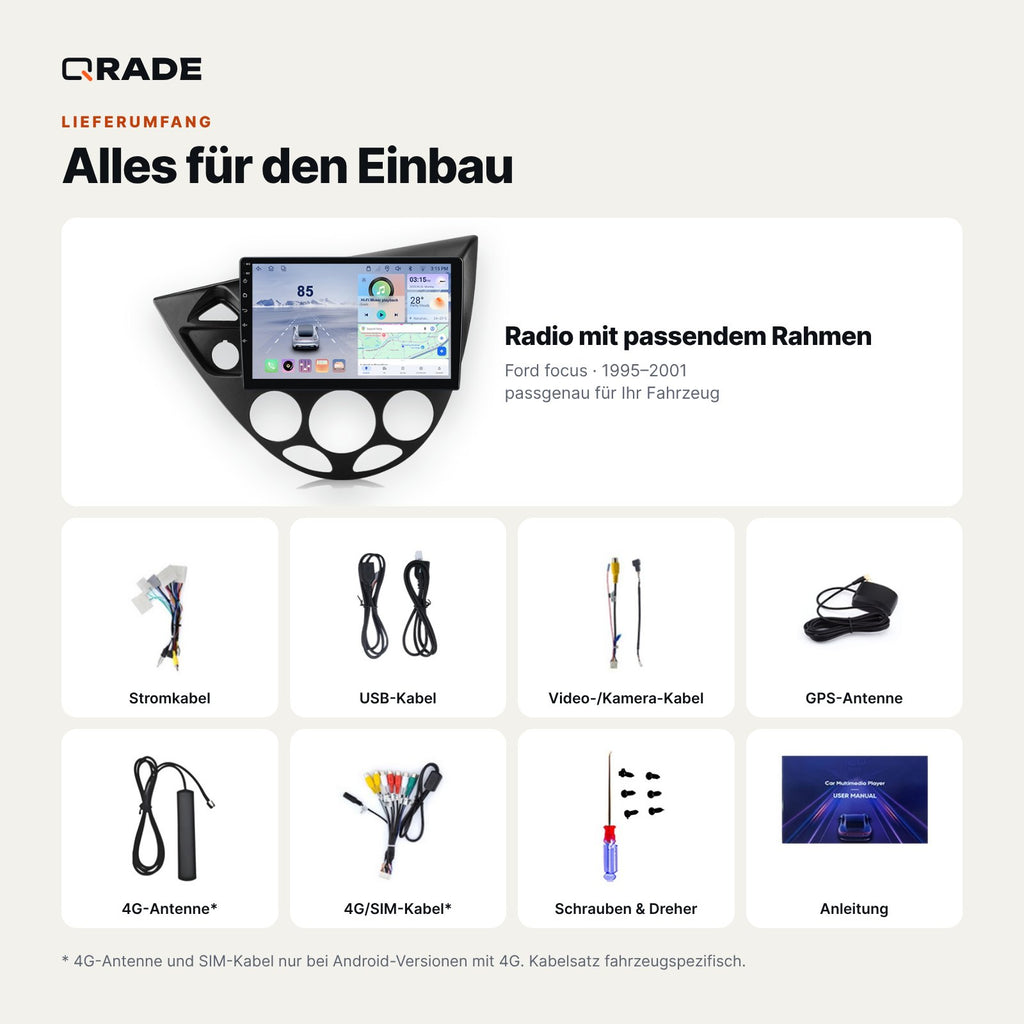Ford focus 1995-2001 – Autoradio mit Wireless CarPlay & Android Auto