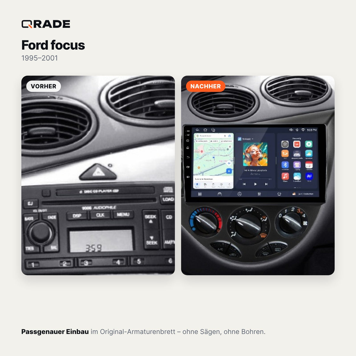 Ford focus 1995-2001 – Autoradio mit Wireless CarPlay & Android Auto