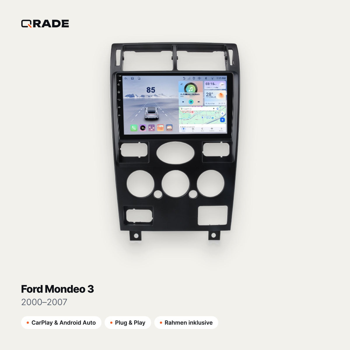 Ford Mondeo 3 2000–2007 – Autoradio mit Wireless CarPlay & Android Auto