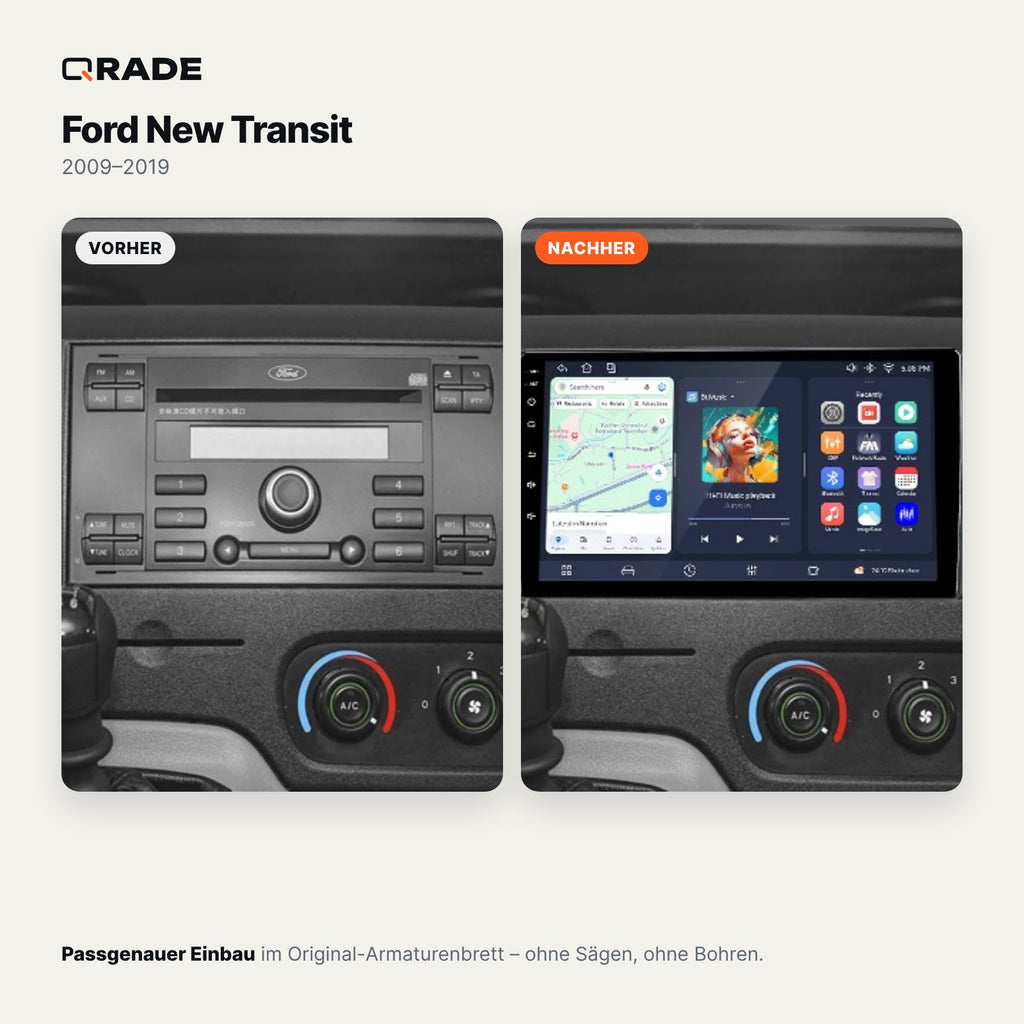 Ford Transit (2009–2019) – Autoradio mit Wireless CarPlay & Android Auto