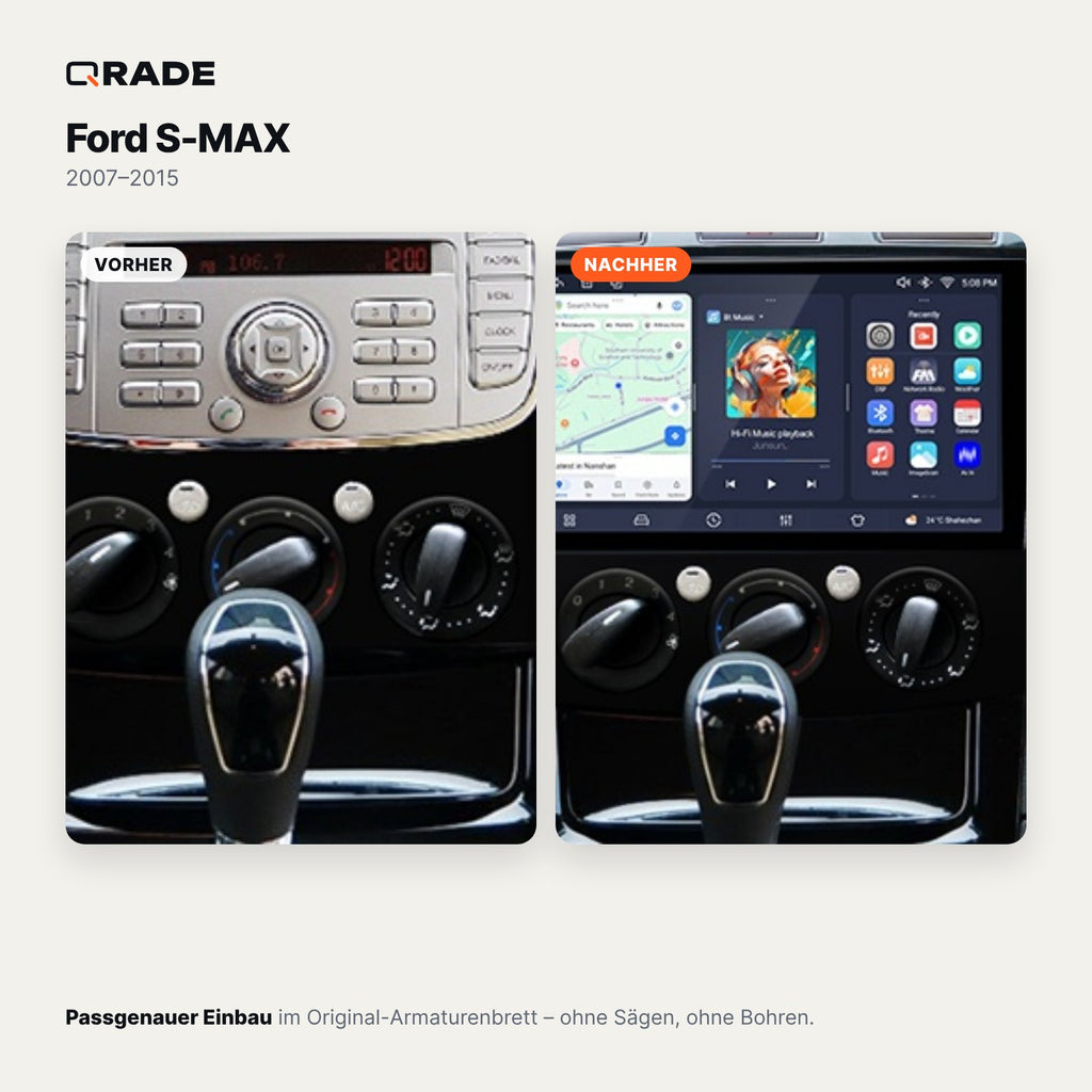 Ford S-MAX 2007-2015 – Autoradio mit Wireless CarPlay & Android Auto