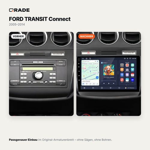 Ford Transit Connect (2005–2014) – Autoradio mit Wireless CarPlay & Android Auto