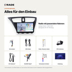 Honda Civic 9 2012-2017 – Autoradio mit Wireless CarPlay & Android Auto (Rahmen CIVIC127-GP （B）)