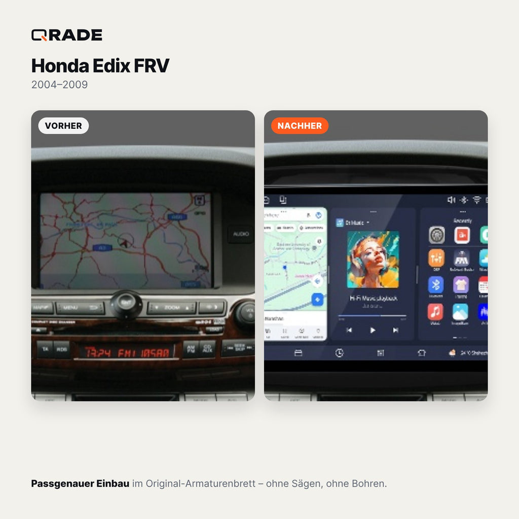 Honda Edix FRV 2004-2009 – Autoradio mit Wireless CarPlay & Android Auto