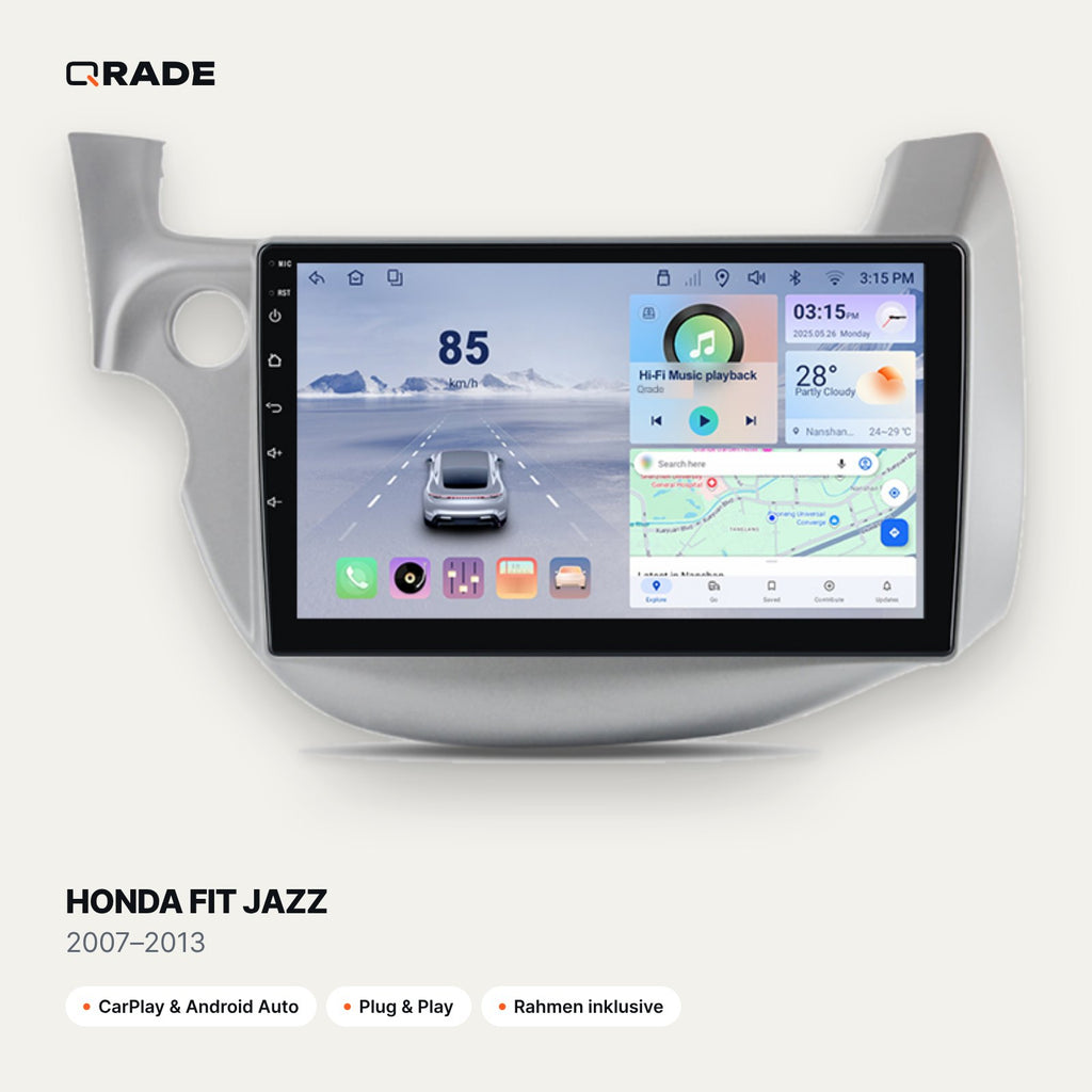 HONDA FIT JAZZ 2007–2013 – Autoradio mit Wireless CarPlay & Android Auto