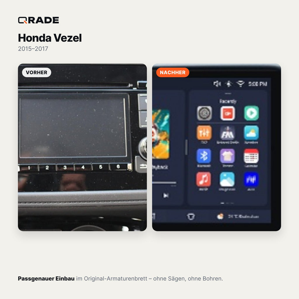 Honda Vezel 2015-2017 – Autoradio mit Wireless CarPlay & Android Auto