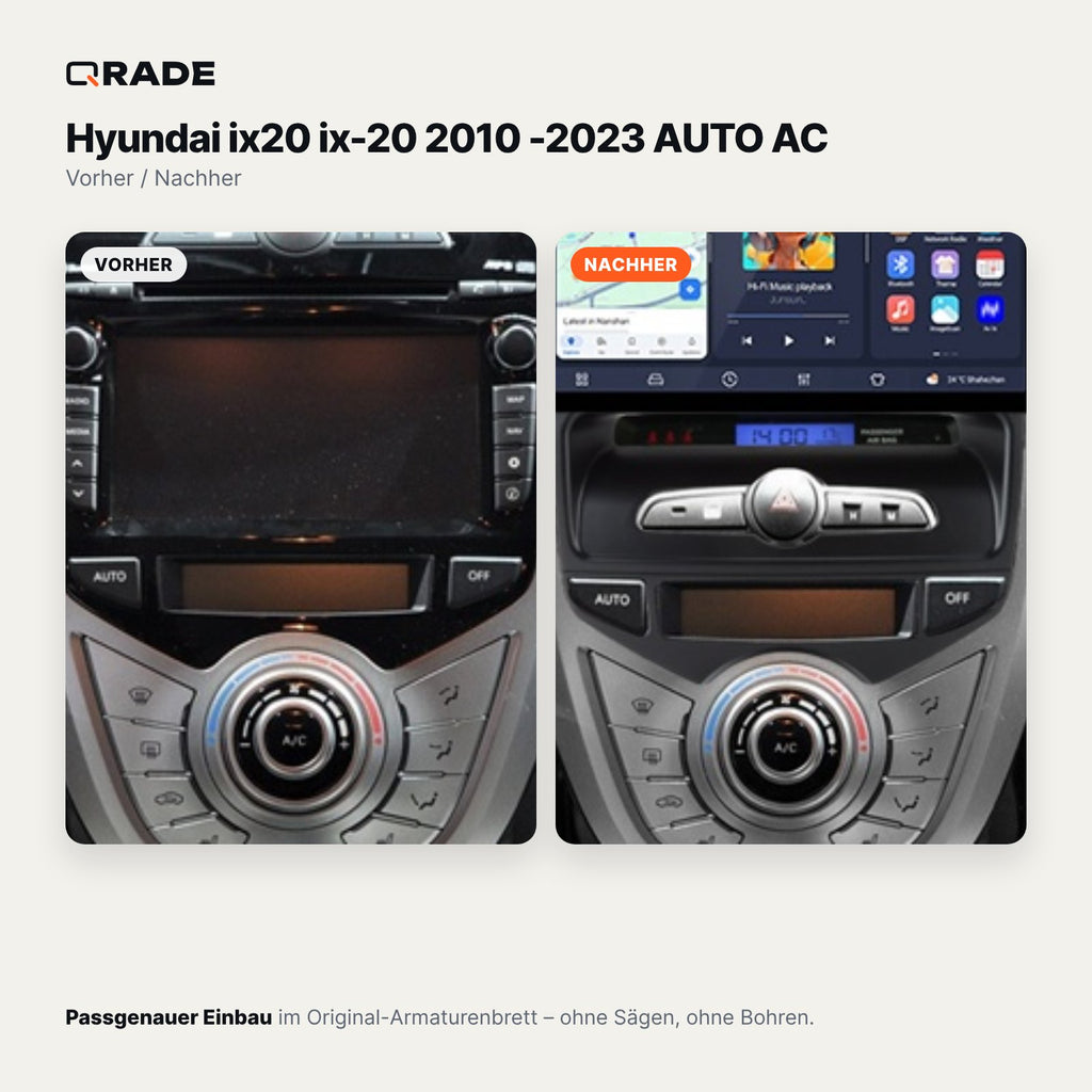 Hyundai ix20 ix-20 2010 -2023 AUTO AC – Autoradio mit Wireless CarPlay & Android Auto