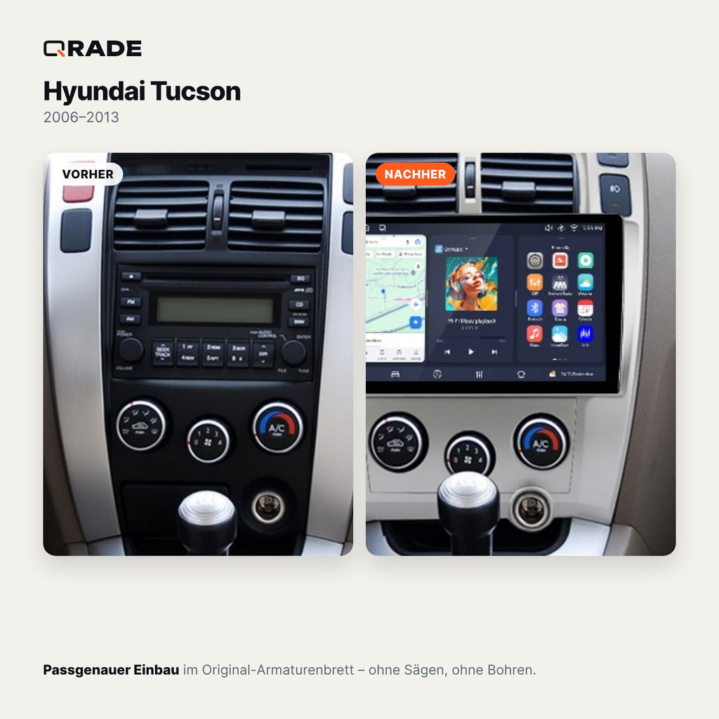 Hyundai Tucson 2006-2013 – Autoradio mit Wireless CarPlay & Android Auto