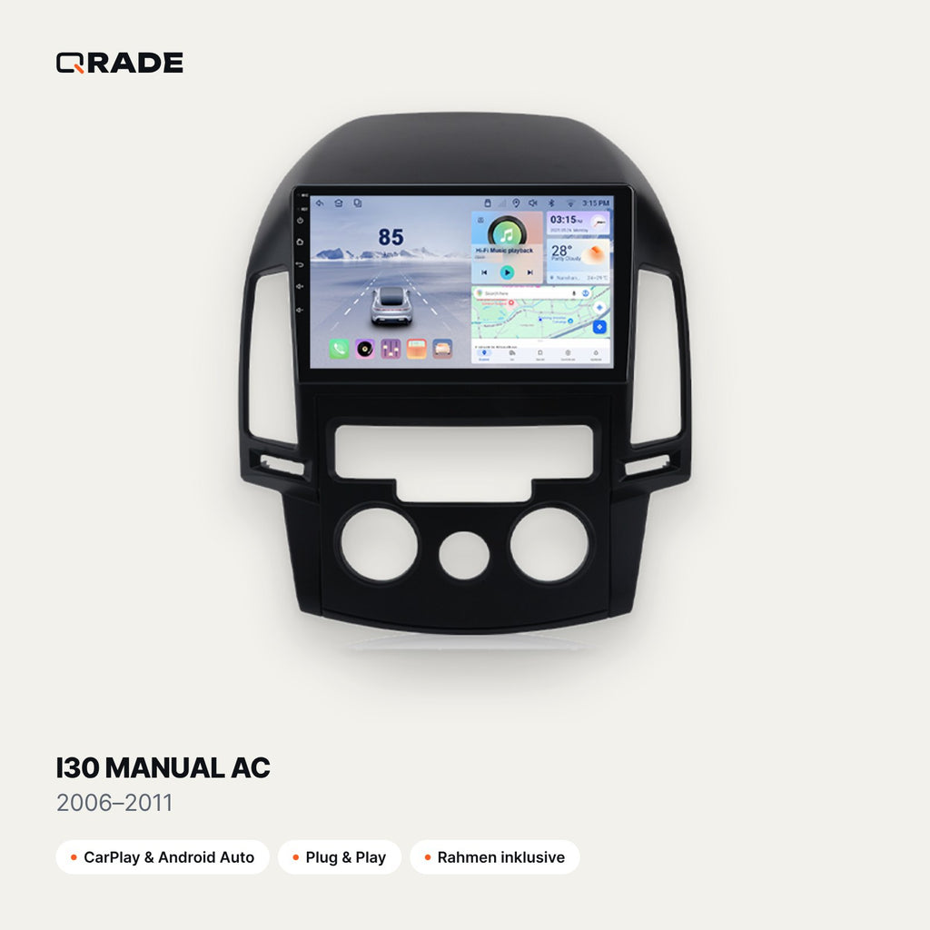 I30 MANUAL AC 2006–2011 – Autoradio mit Wireless CarPlay & Android Auto