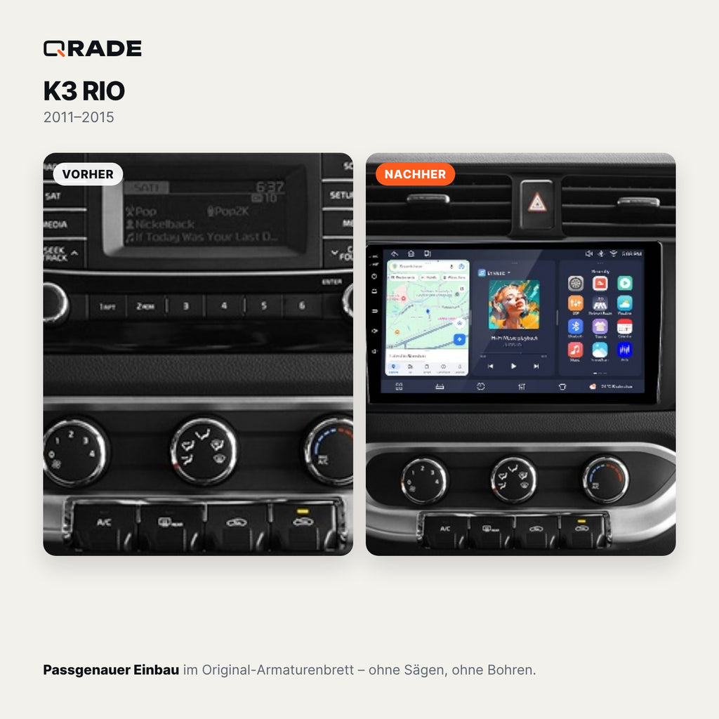 Kia Rio 3 (2011–2015) – Autoradio mit Wireless CarPlay & Android Auto