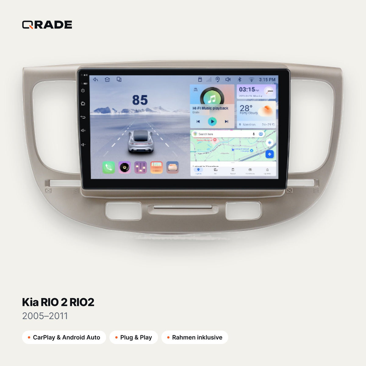 Kia RIO 2 RIO2 2005–2011 CarPlay Radio