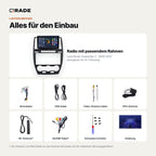 Lieferumfang: Land Rover Freelander 2 (2006–2012) – Qrade Autoradio mit Rahmen und Kabelsatz