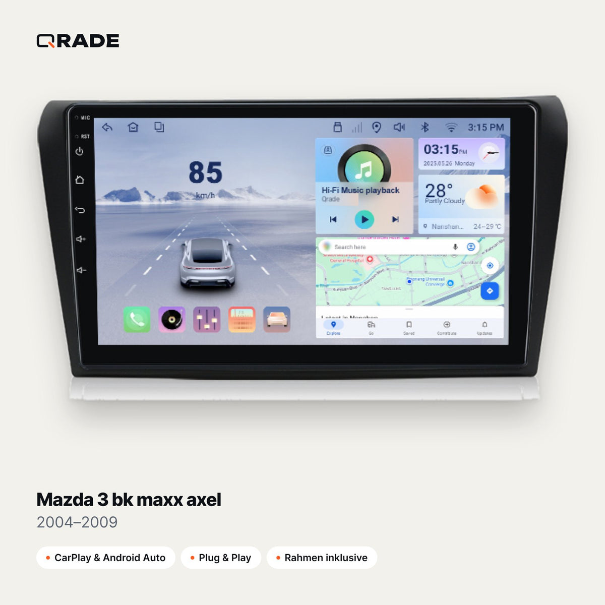 Mazda 3 bk maxx axel 2004–2009 CarPlay Radio