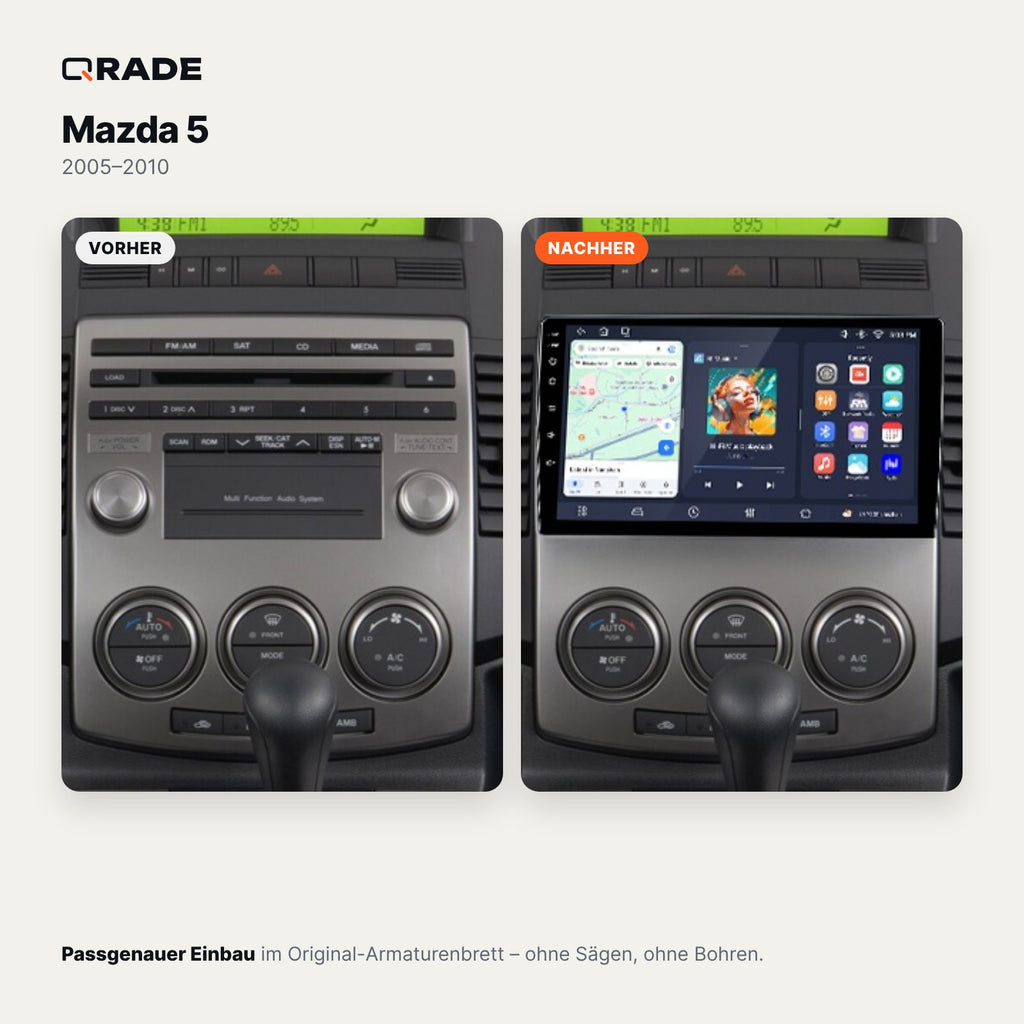 Mazda 5 (2005–2010) – Autoradio mit Wireless CarPlay & Android Auto