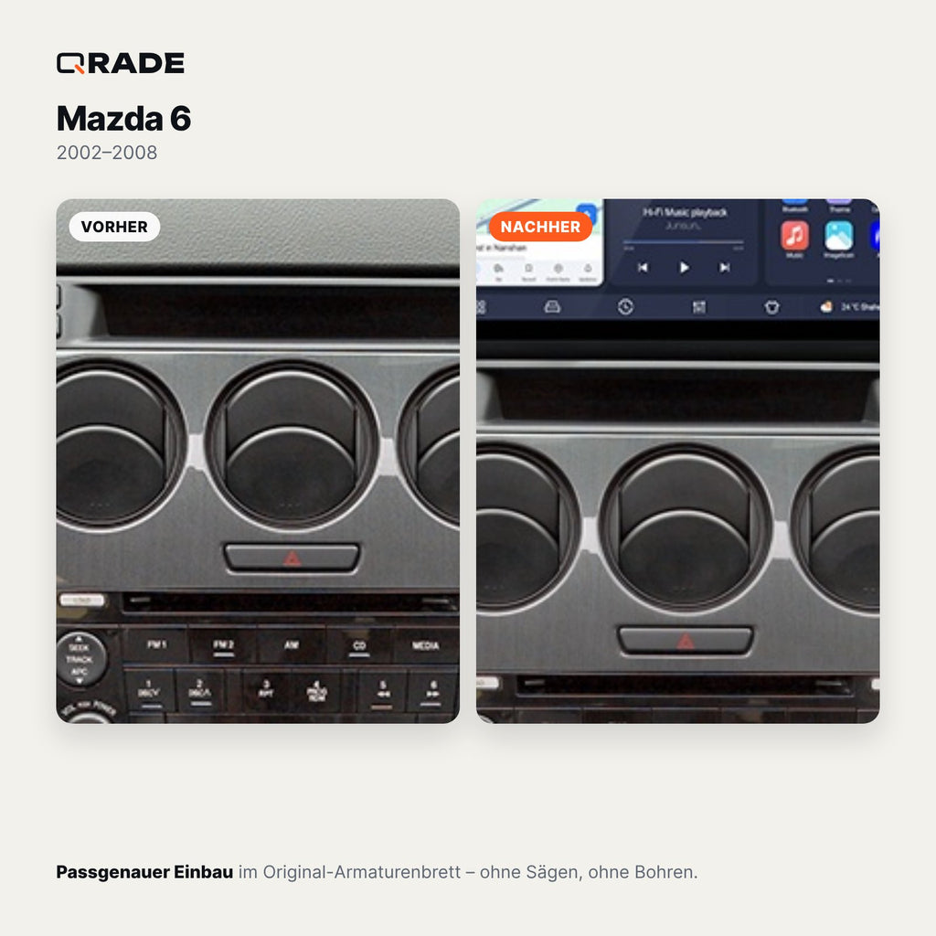 Mazda 6 GG (2002–2008) – Autoradio mit Wireless CarPlay & Android Auto