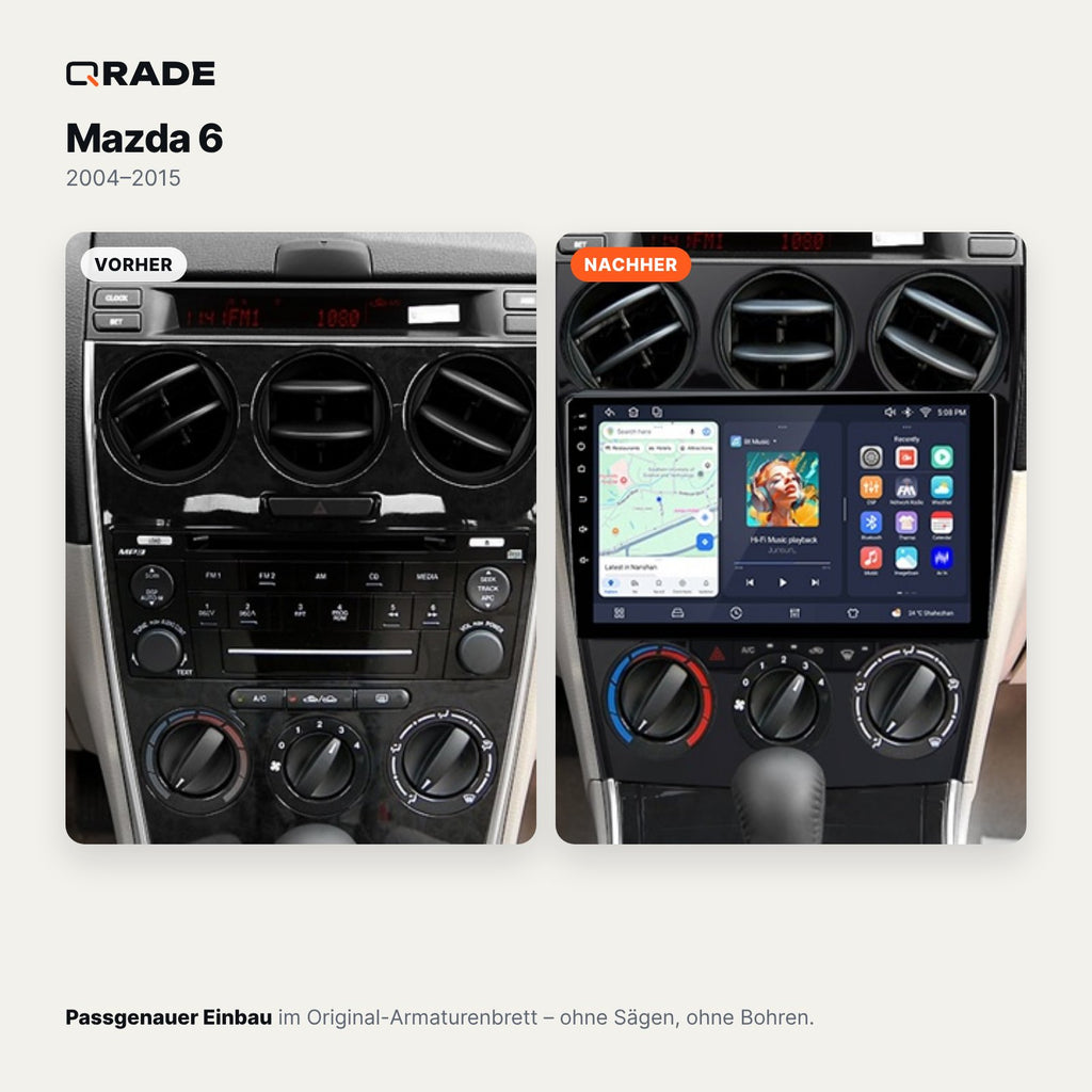 Mazda 6 (2004–2015) – Autoradio mit Wireless CarPlay & Android Auto