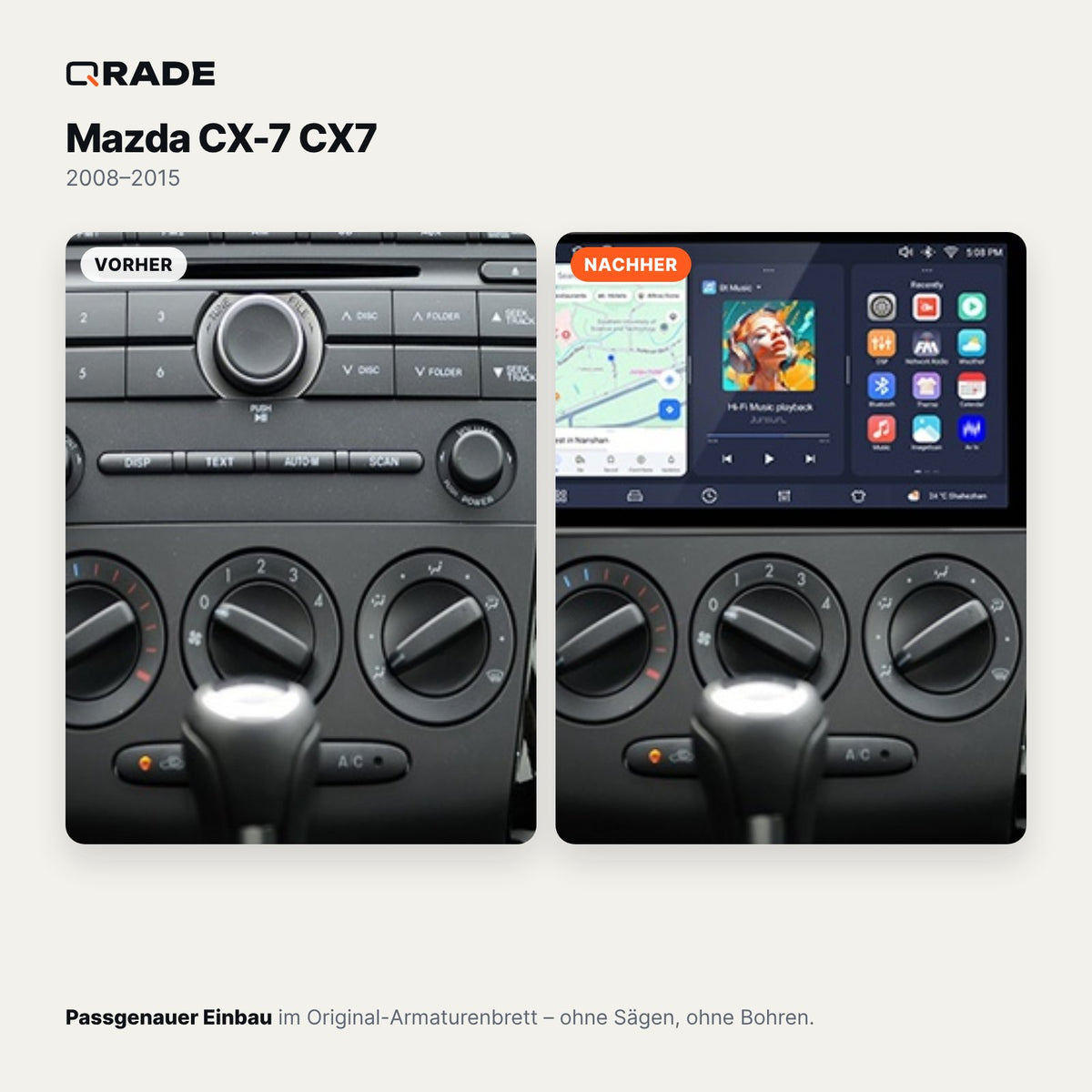 Mazda CX-7 (2008–2015) – Autoradio mit Wireless CarPlay & Android Auto