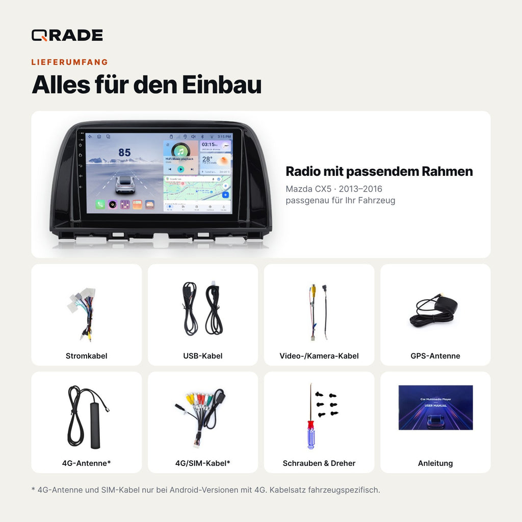 Mazda CX-5 (2013–2016) – Autoradio mit Wireless CarPlay & Android Auto