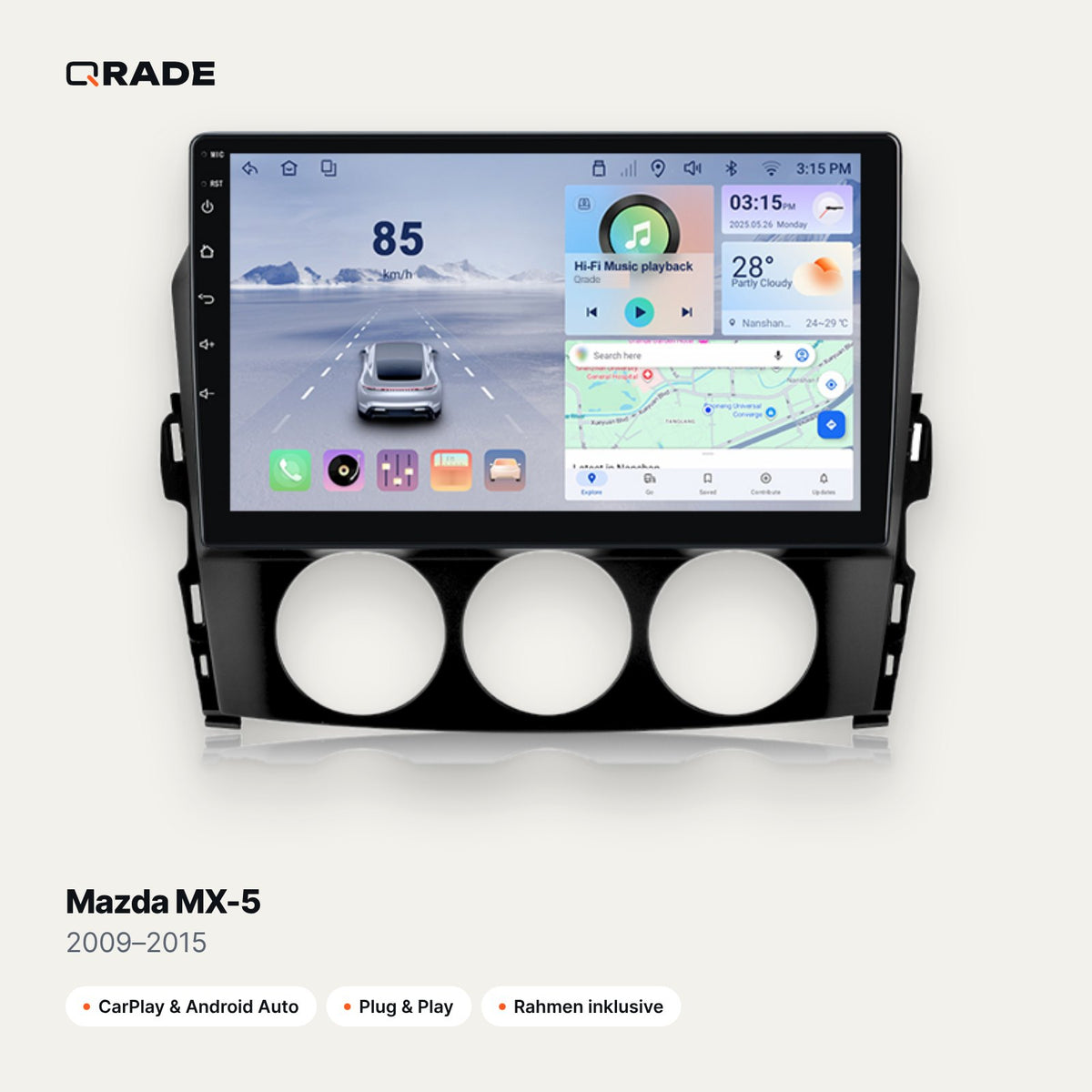 Mazda MX-5 2009–2015 CarPlay Radio