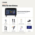 Lieferumfang: Mercedes-Benz SLK R171 (2004–2011) – Qrade Autoradio mit Rahmen und Kabelsatz