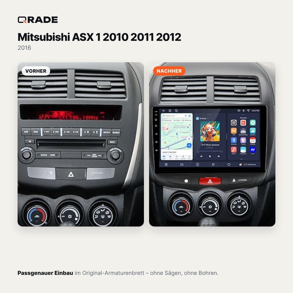 Mitsubishi ASX (2010–2016) – Autoradio mit Wireless CarPlay & Android Auto