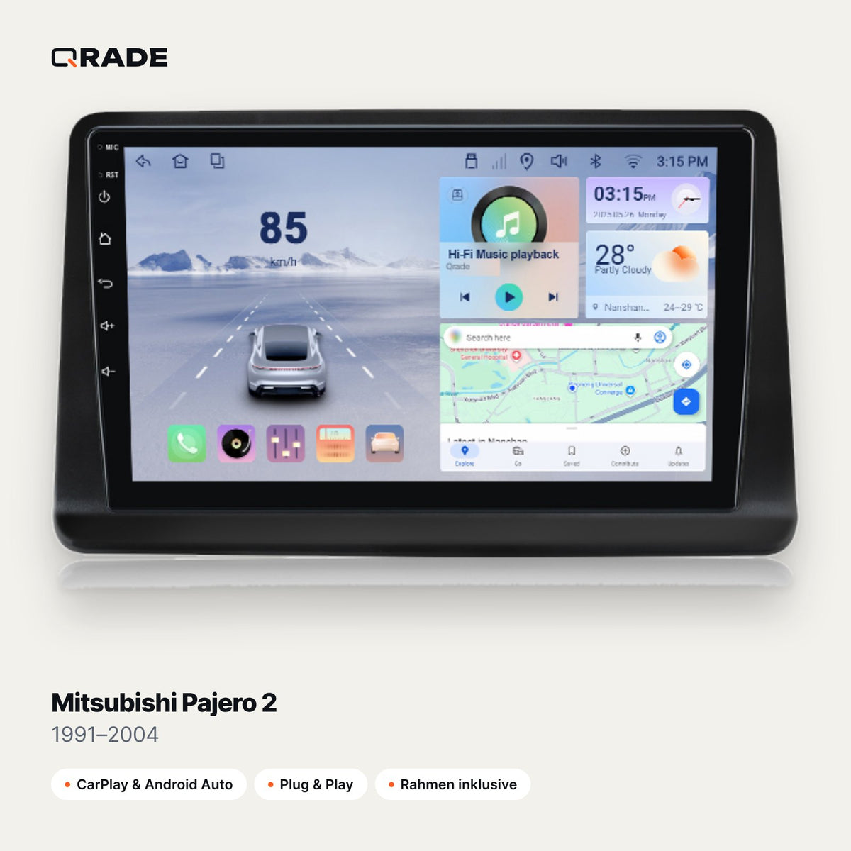 Mitsubishi Pajero 2 1991–2004 CarPlay Radio